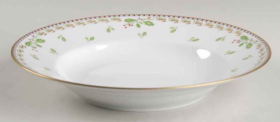 Merry Ginori Christmas Large Rim Soup Bowl by Ginori 1735-1