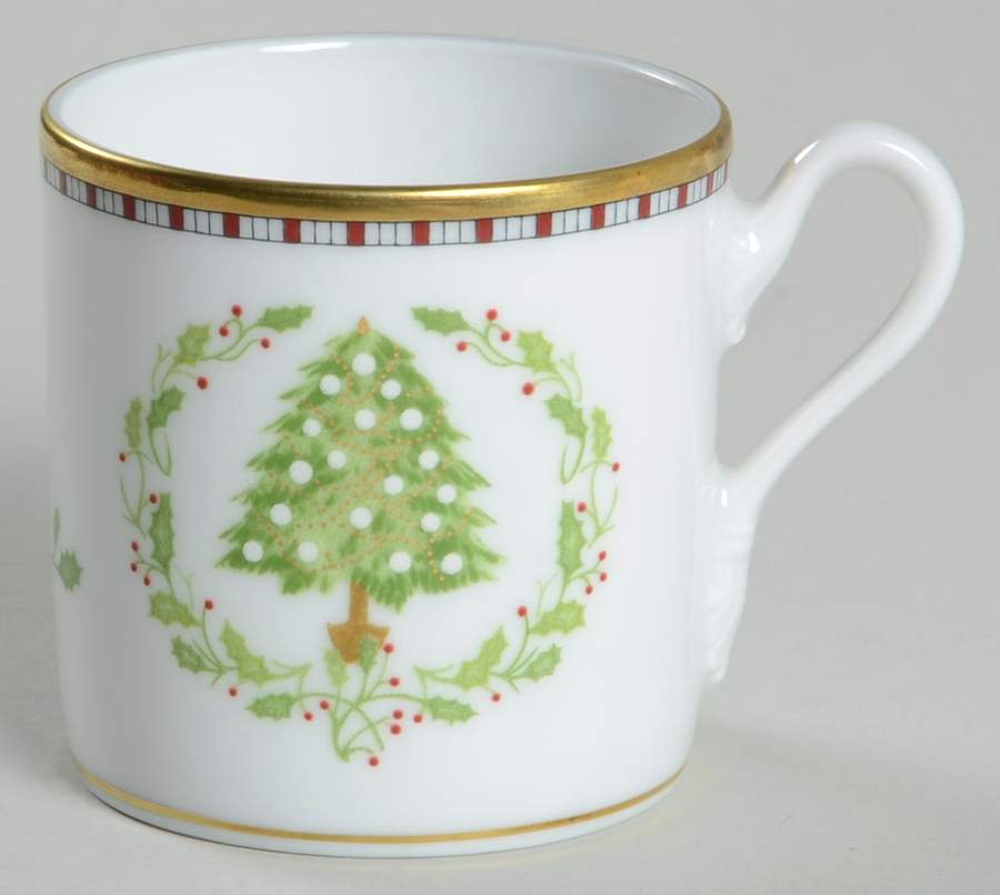 Merry Ginori Christmas Flat Demitasse Cup by Ginori 1735-1