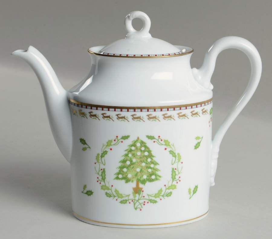 Merry Ginori Christmas Tea/Coffee Pot & Lid by Ginori 1735-1