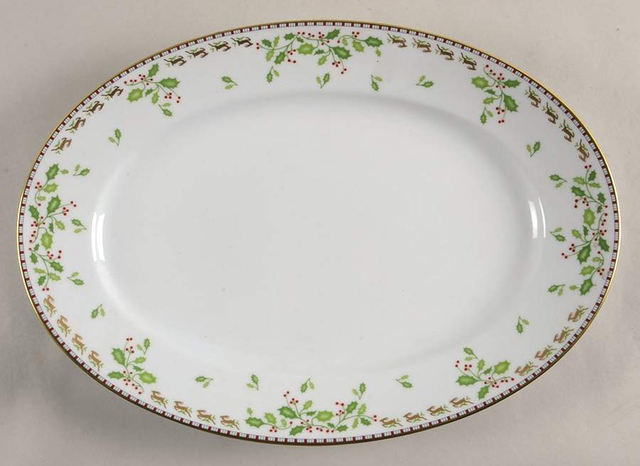 Merry Ginori Christmas 13" Oval Serving Platter by Ginori 1735-1