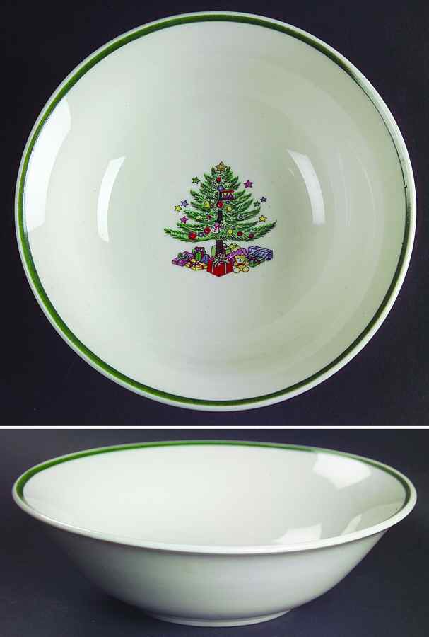 Christmas Tree White(1 8 Band Off Edge) Coupe Cereal Bowl by Gibson Designs-1