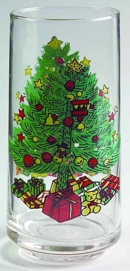 Christmas Tree White(1 8 Band Off Edge) 12 Oz Glassware Tumbler by Gibson Designs-1