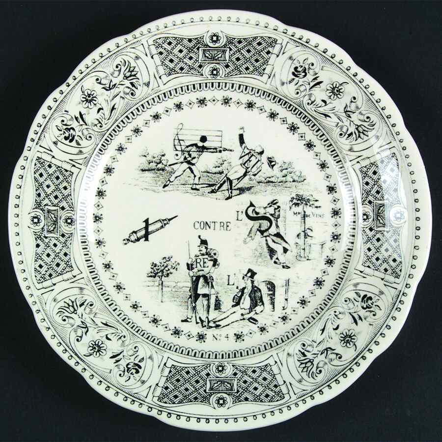 Rebus Picture Puzzles Salad/Dessert Plate by Faiencerie De Gien-1