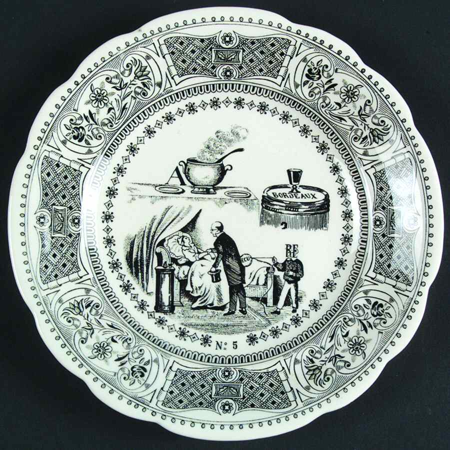 Rebus Picture Puzzles Salad/Dessert Plate by Faiencerie De Gien-1