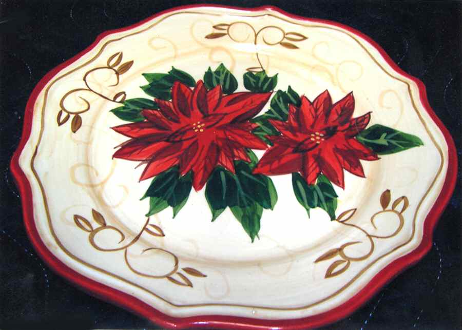 HOLIDAY POINSETTIA Dinner Plate by Gibson Designs-1