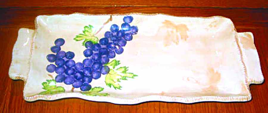 Vineyard Collection Rectangular Serving Platter by Ganz-1