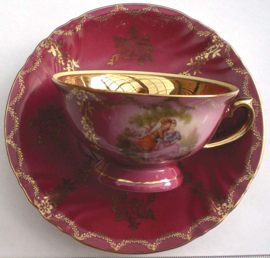 GLP18 Footed Cup & Saucer Set by Gloria Porcelain-1