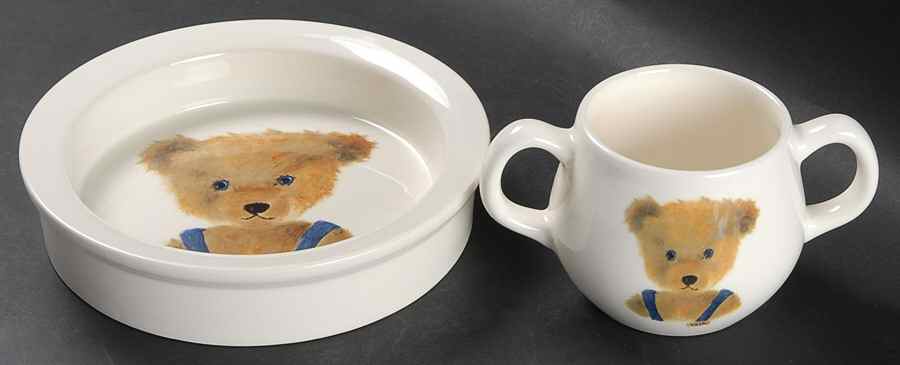 Bears (For Boys) (2 Piece) Child's Set (Baby Plate & 2 Handled Mug) by Faiencerie De Gien-1