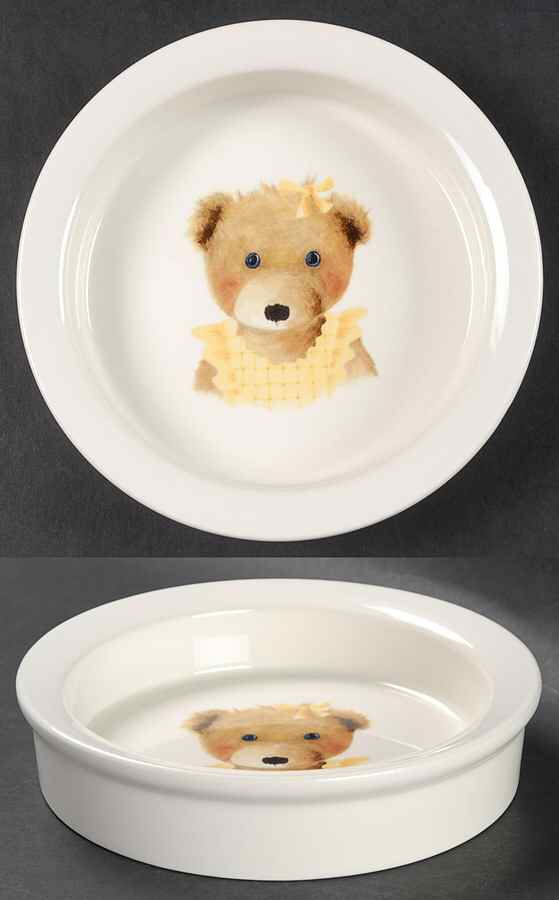 Bears (Girl Collection) 6" Round Baby Plate by Faiencerie De Gien-1
