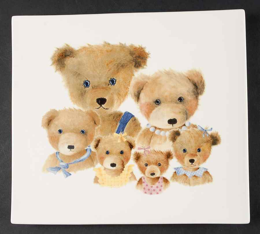 Bears (Girl Collection) 11" Square Plate by Faiencerie De Gien-1