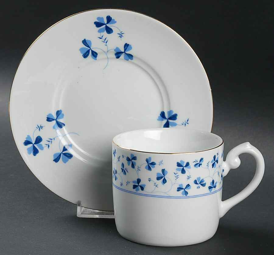 Blue Belle Flat Cup & Saucer Set by Godinger-1