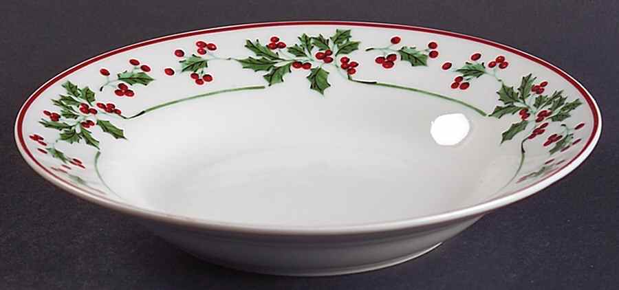 Winter Gathering Rim Soup Bowl by Gibson Designs-1