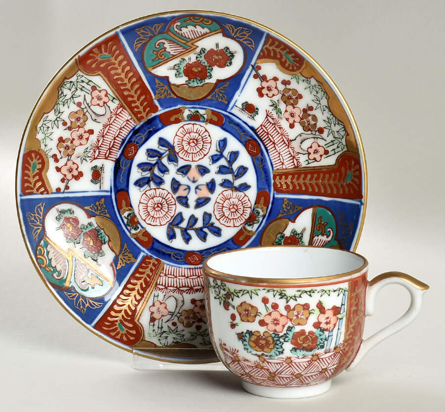 GIM13 Footed Cup & Saucer Set by Gold Imari-1