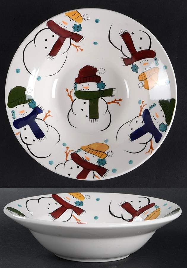 SNOWMAN HARMONY Rim Soup Bowl by Gibson Designs-1
