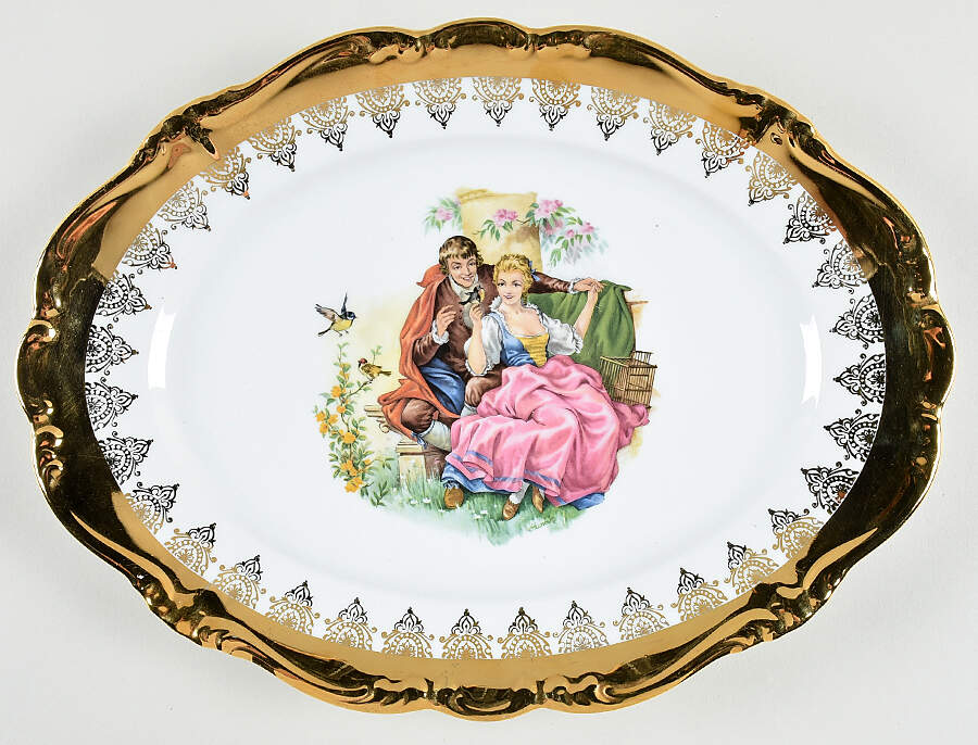 GLP19 14" Oval Serving Platter by Gloria Porcelain-1
