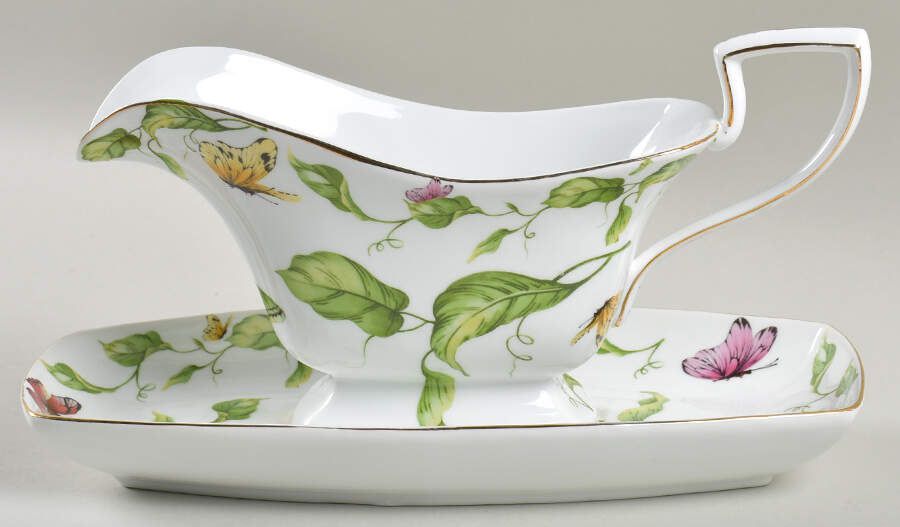 Butterfly Garden Gravy Boat & Underplate by Godinger-1