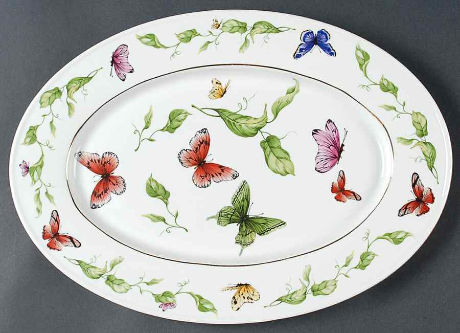 Butterfly Garden 14" Oval Serving Platter by Godinger-1