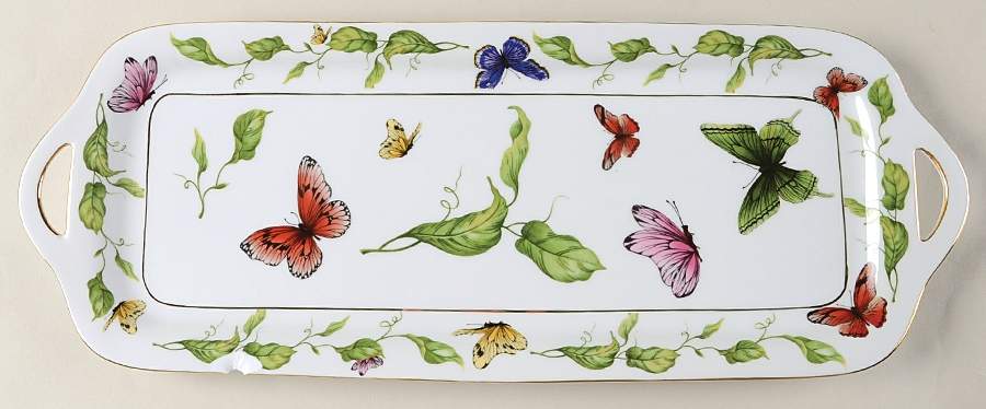 Butterfly Garden 16" Handled Tray by Godinger-1