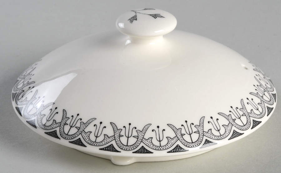 Tulipes Noires Lid for Teapot by Faiencerie De Gien-1