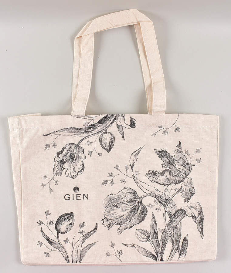 Tulipes Noires Large Cloth Tote Bag by Faiencerie De Gien-1