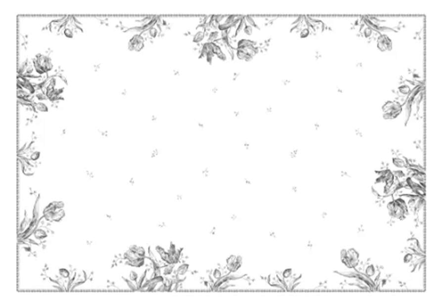 Tulipes Noires 66" X 98" Rectangular Tablecloth by Faiencerie De Gien-1