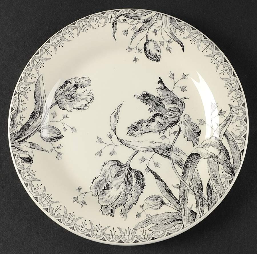 Tulipes Noires Bread & Butter Plate by Faiencerie De Gien-1