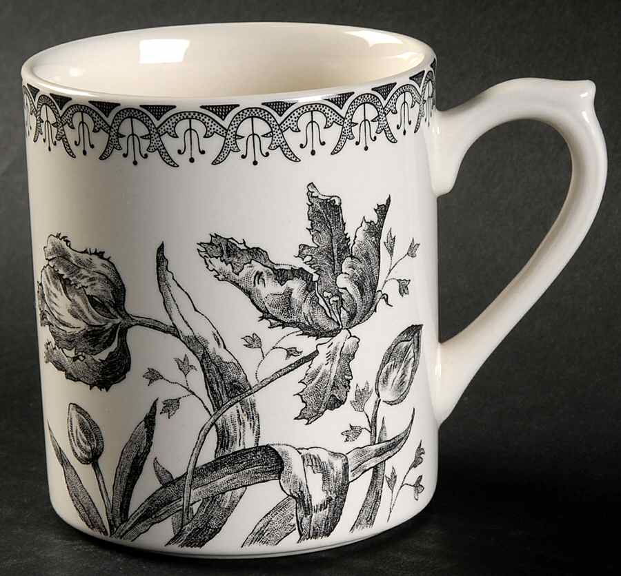 Tulipes Noires Mug by Faiencerie De Gien-1