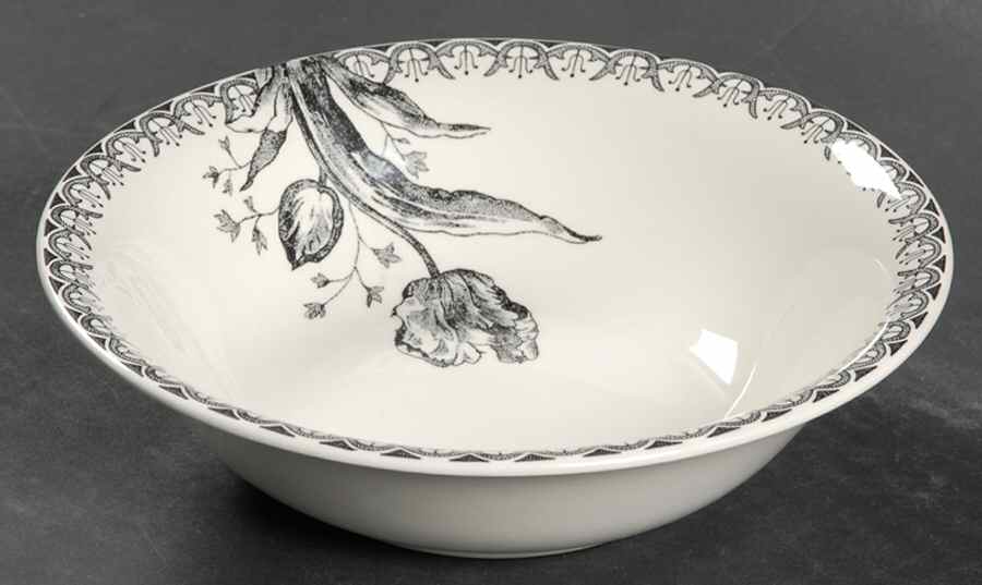 Tulipes Noires Coupe Cereal Bowl by Faiencerie De Gien-1