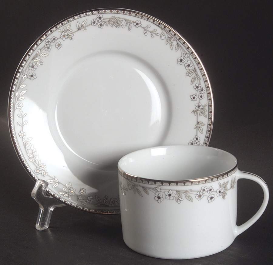 Flowering Meadow Flat Cup & Saucer Set by Gorham-1