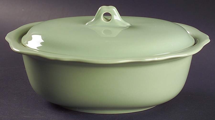 Hospitality Sage 2 Quart Oval Covered Casserole by Gail Pittman-1