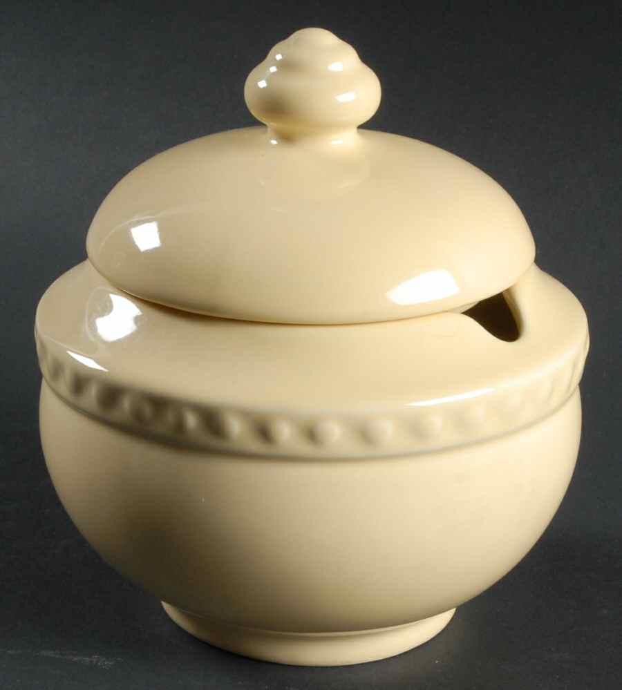 Hospitality Butter Yellow Sugar Bowl & Lid by Gail Pittman-1