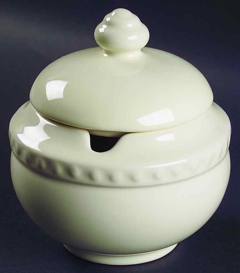 Hospitality Ivory Sugar Bowl & Lid by Gail Pittman-1