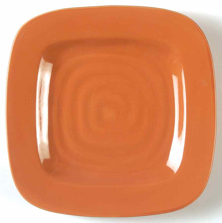 Shades Terra Cotta (Mix N Match) Square Salad/Dessert Plate by Gibson Designs-1