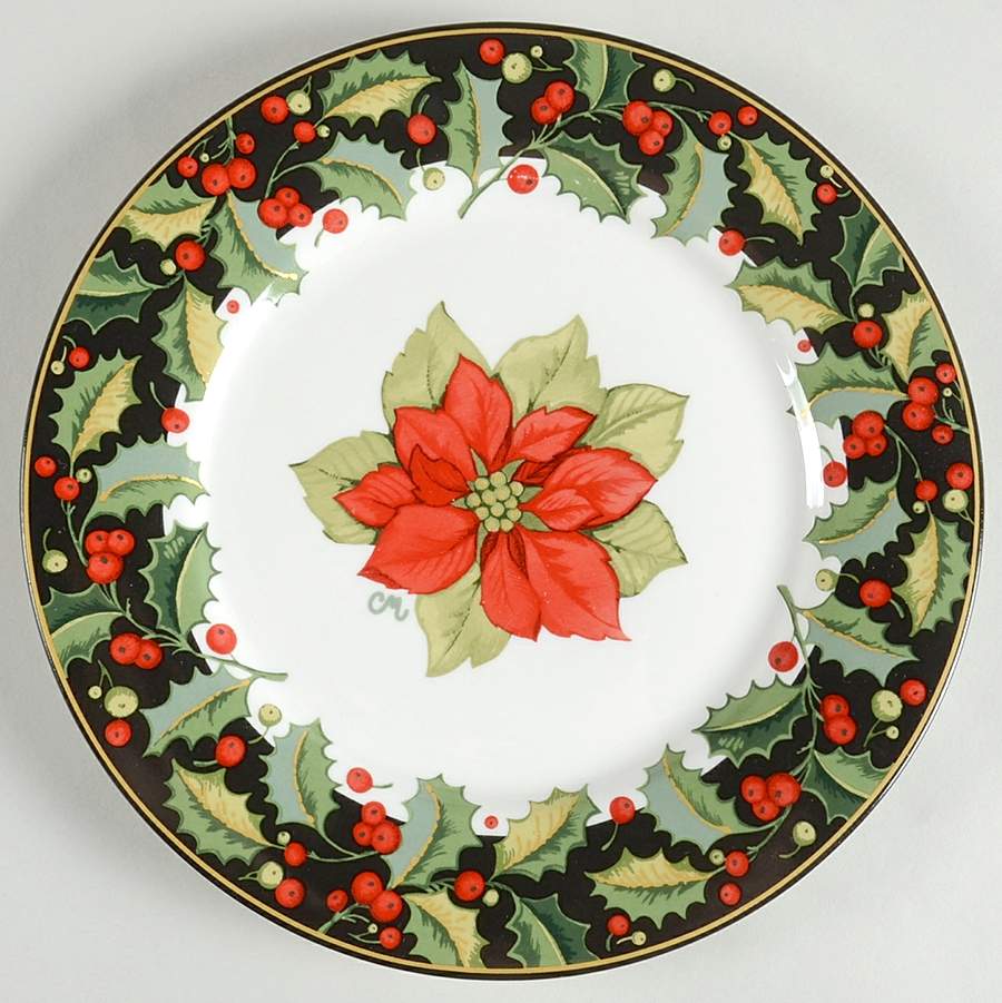 Holly Stripe Salad Plate by Gibson Designs-1