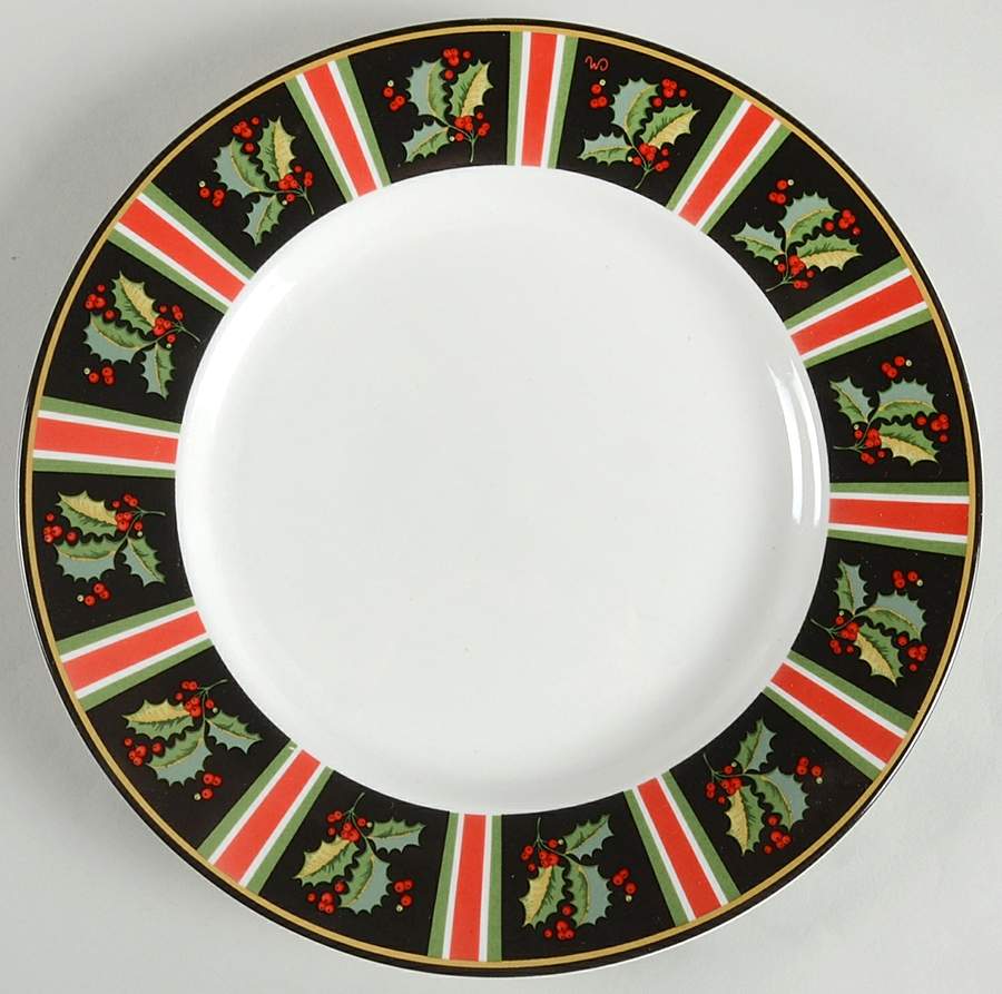 Holly Stripe Dinner Plate by Gibson Designs-1