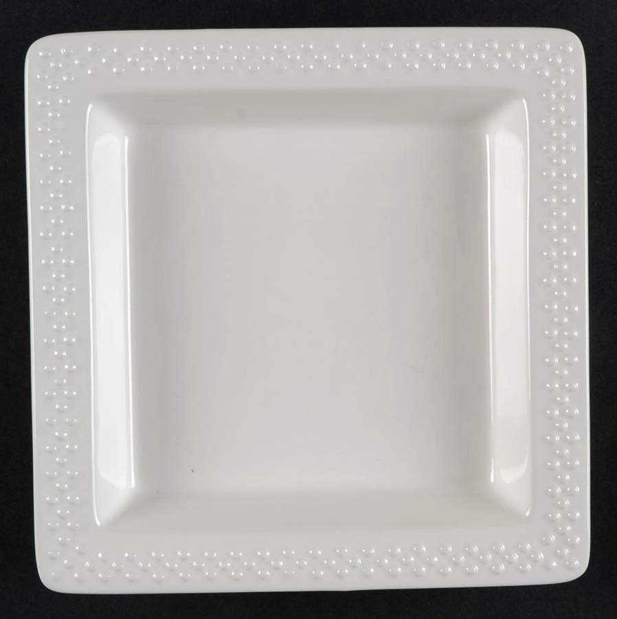 Beaded Edge (Square) Salad/Dessert Plate by Grace Designs-1