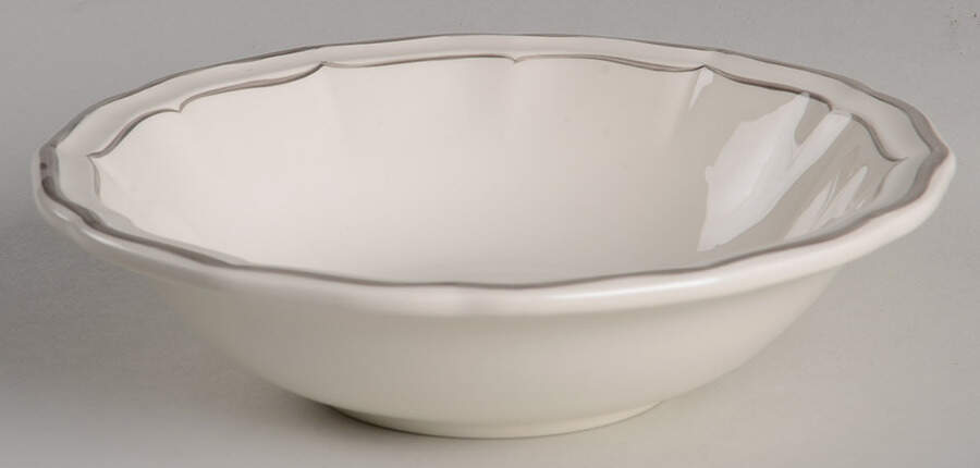 Filets Chocolats (Gray and Taupe) Rim Cereal Bowl by Faiencerie De Gien-1