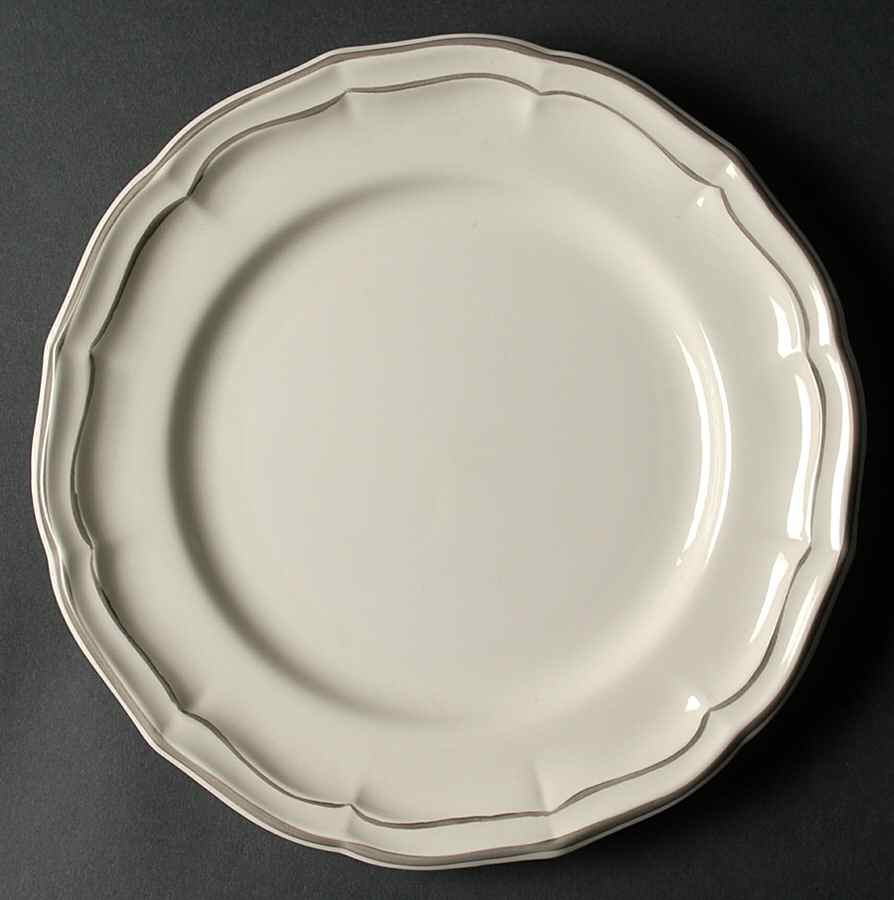 Filets Chocolats (Gray and Taupe) Dinner Plate by Faiencerie De Gien-1