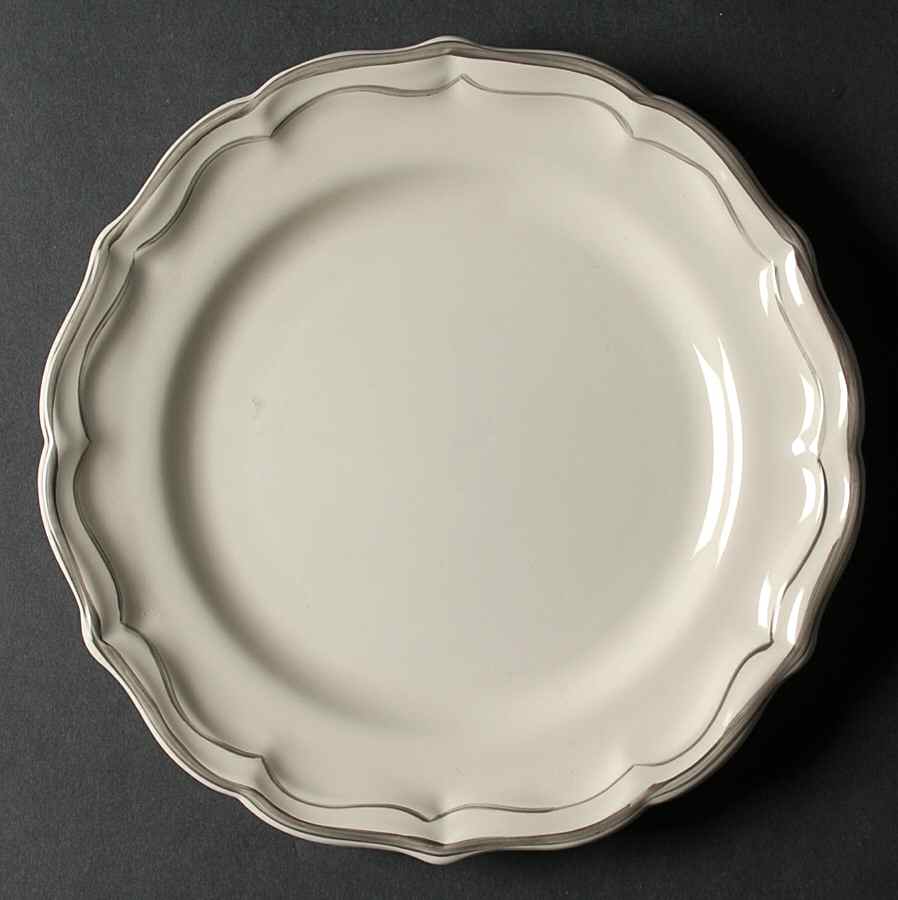 Filets Chocolats (Gray and Taupe) Salad/Dessert Plate by Faiencerie De Gien-1