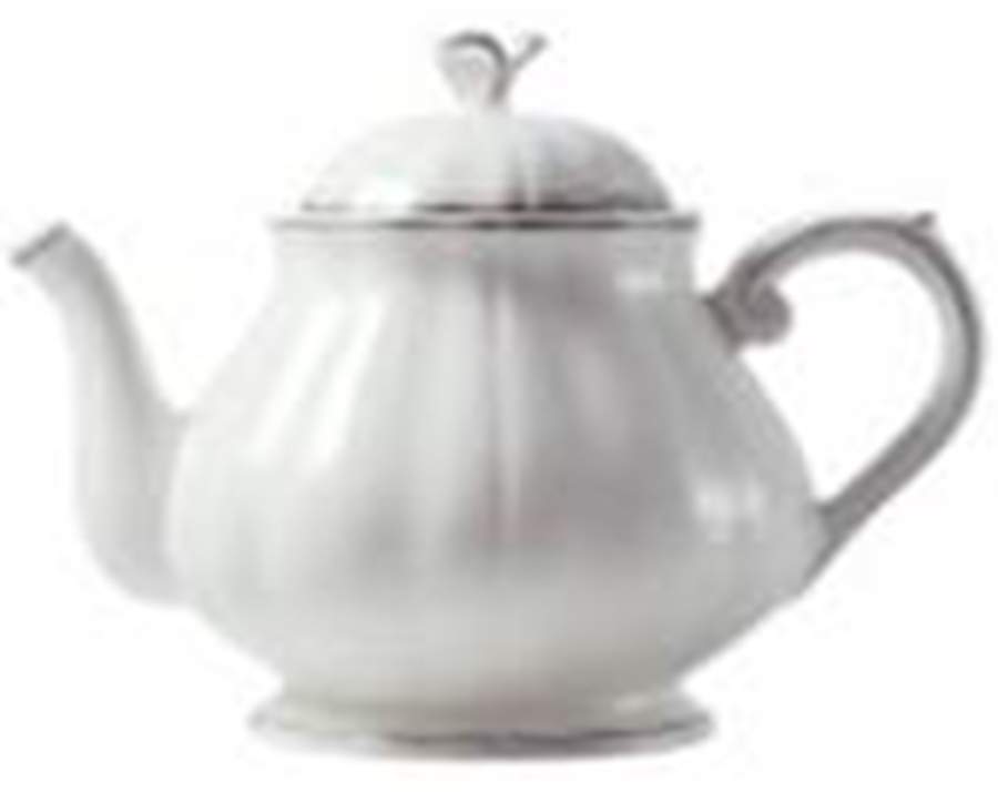 Filets Chocolats (Gray and Taupe) Teapot & Lid by Faiencerie De Gien-1