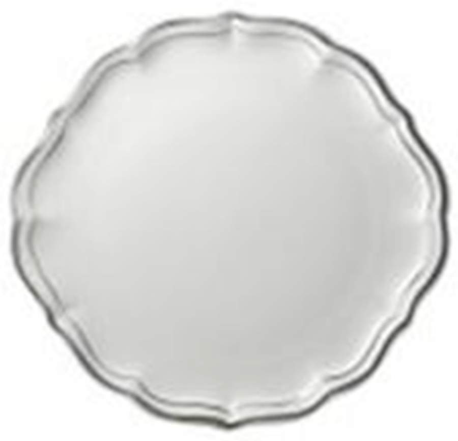 Filets Chocolats (Gray and Taupe) Cake Plate by Faiencerie De Gien-1