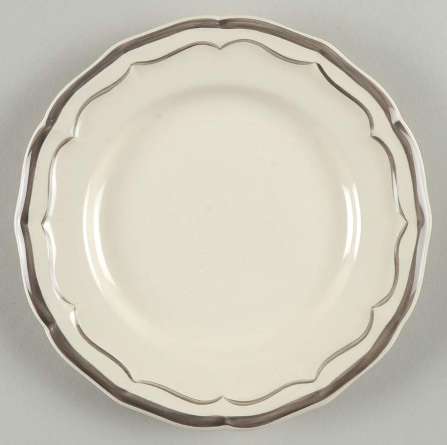 Filets Chocolats (Gray and Taupe) Bread & Butter Plate by Faiencerie De Gien-1