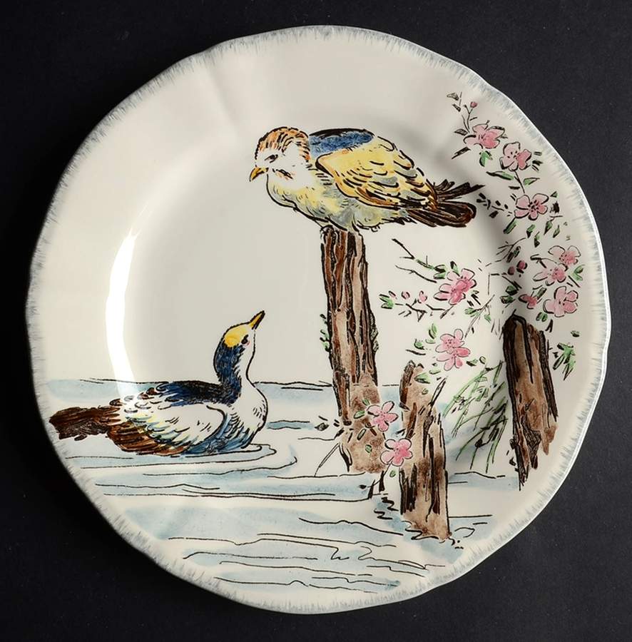 Grand Oiseaux Salad/Dessert Plate by Faiencerie De Gien-1