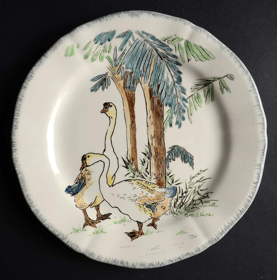 Grand Oiseaux Salad/Dessert Plate by Faiencerie De Gien-1