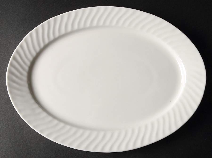 Regent White 13" Oval Serving Platter by Gourmet Expressions-1