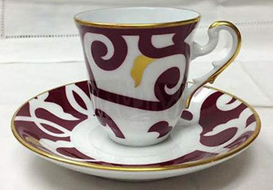 Marquise Flat Demitasse Cup & Saucer Set by Ginori 1735-1