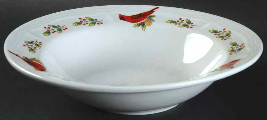Winter Birds Rim Soup Bowl by Gibson Designs-1