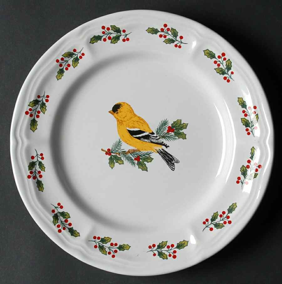 Winter Birds Salad Plate by Gibson Designs-1