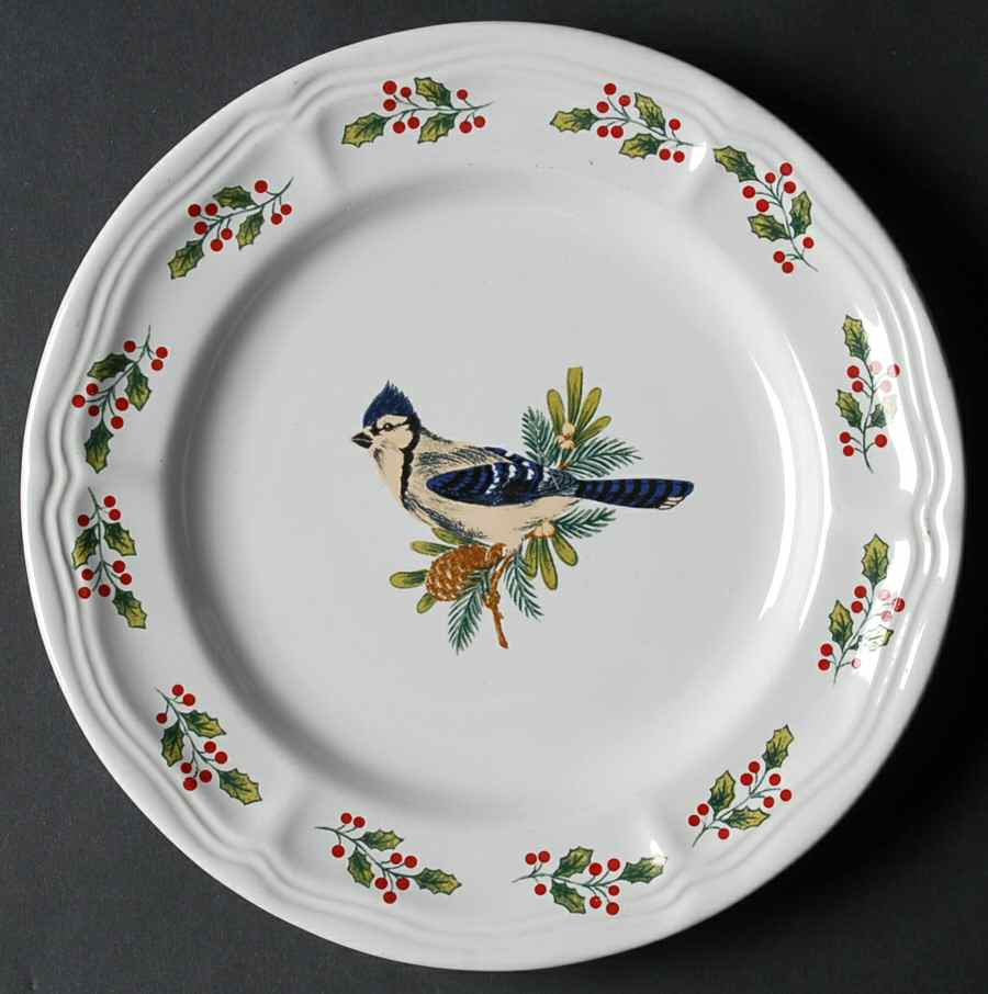 Winter Birds Salad Plate by Gibson Designs-1