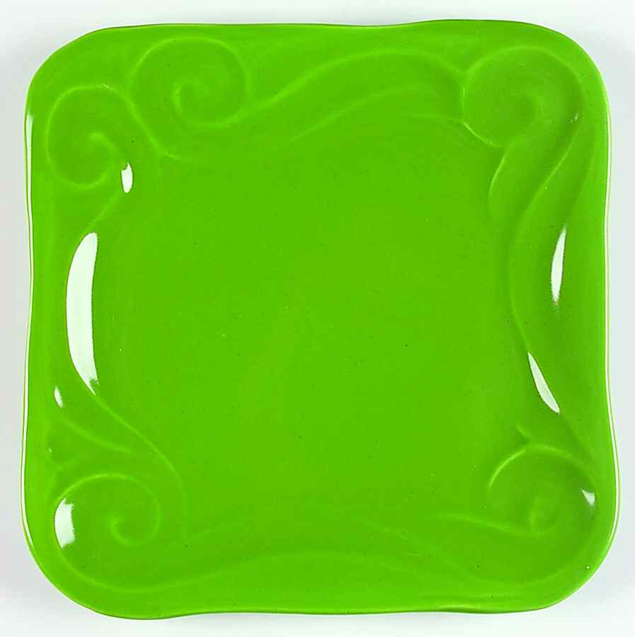 Free Form Green Square Dinner Plate by Gail Pittman-1